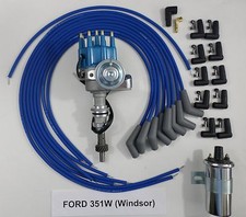 Ford 351w Blue Small Cap Hei Distributor 45k Coil Universal Spark Plug Wire 45 Ford 351w Blue Small Cap Hei Distributor 45k Coil Universal Spark Plug Wire 45