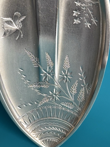 John R Wendt Florentine Sterling Silver Bright Cut Pie Server 10" No Monogram - Picture 3 of 16