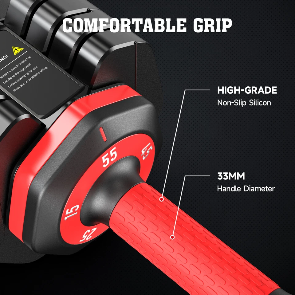 110 Lb Adjustable Dumbbells Set Weight Dumbbells Set Exercise Equipment Set 55*2 - Image 3 of 4