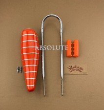 16" VINTAGE LOWIRDER ORANGE BANANA SEAT W/SISSY BAR & ORANGE GRIPS FOR 16" BIKE