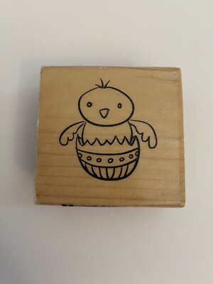 Craft Smart Chick Hatching Easter Wood Mounted Rubber Stamp RS18