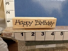 Happy Birthday saying rubber stamp 5v