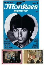 The Monkees Original 1967 UK Monthly Magazine May No.4 + 2 Vintage Monkee Cards