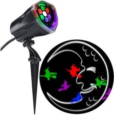 LightShow LED Projection Plus-Whirl-a-Motion and Static-Witch with Moon