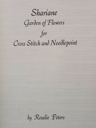 Rosalie Peters Needlepoint Cross Stitch Chart Shariane Floral Bow Botany Bell Pu - Picture 4 of 12