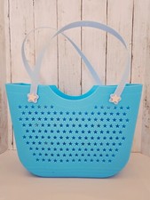 2025 Target Bullseye Lt Blue Charm Beach Bag 2 Charms Stars Summer Tote NEW
