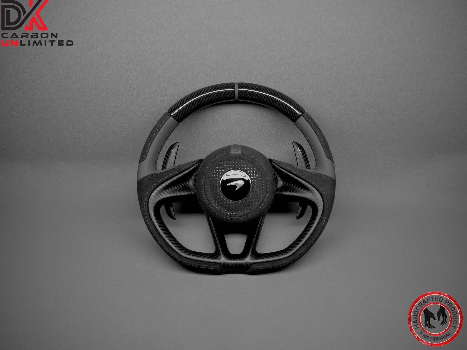 McLaren 720S 750S 765LT Spider GT Gray Ring Napa Gloss Carbon Steering Wheel