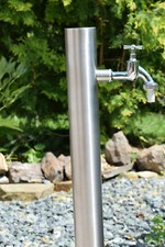 Wassersäule 850mm Edelstahl Wasserzapfstelle Stecknippel 1/2" von unten 100cm