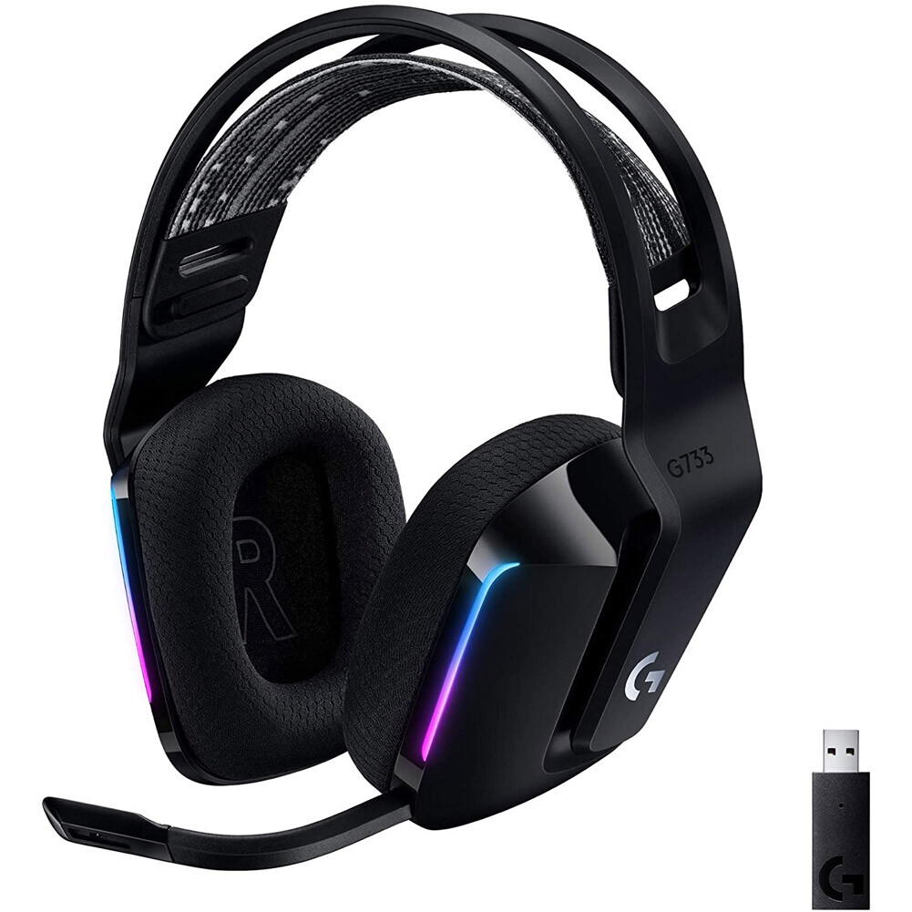 Logitech G733 Wireless RGB Over-Ear Gaming Headset, Black 981-000863