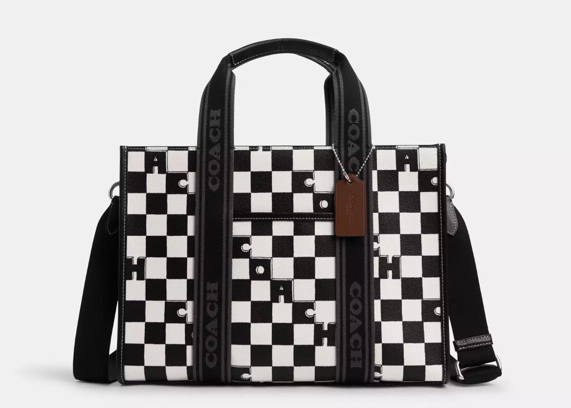 【★大人気★Coach(コーチ)★Smith Tote Bag Chalk】 NWT Coach Smith Tote With Checkerboard Print CR101 Chalk