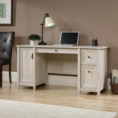 Sauder Edge Water Computer Desk WIth Keyboard Tray File Cabinet And Storage