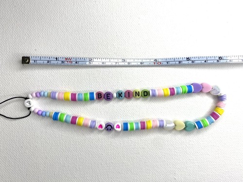 Pair of cute phone charm straps lanyard accessory be kind be happy beads - 第 6/7 張圖片