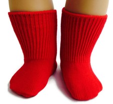 Red Knit Sport Socks for 18 inch Doll Clothes Girl Boy Accessories