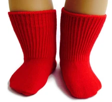 Red Knit Sport Socks for 18 inch Doll Clothes Girl Boy Accessories