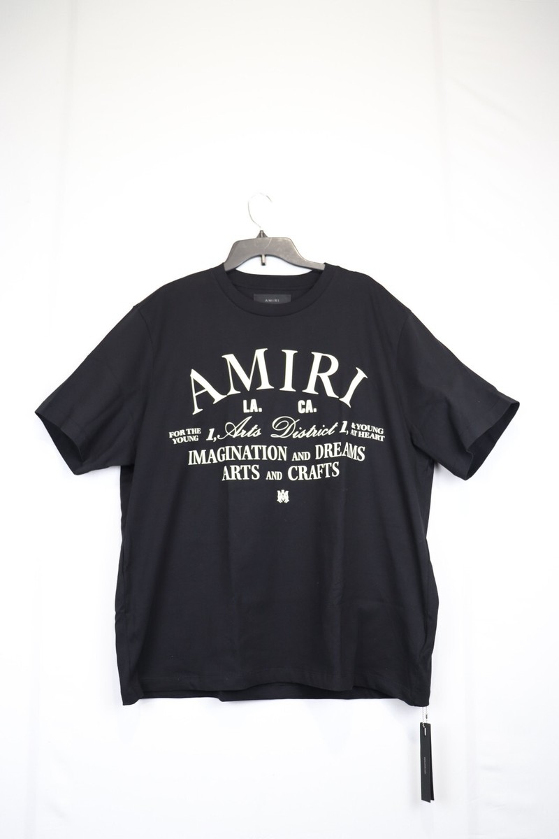 国内発送■AMIRI■AMIRI ARTS DISTRICT TEE Amiri Arts District Logo T-Shirt Black & White - Outlet Sale