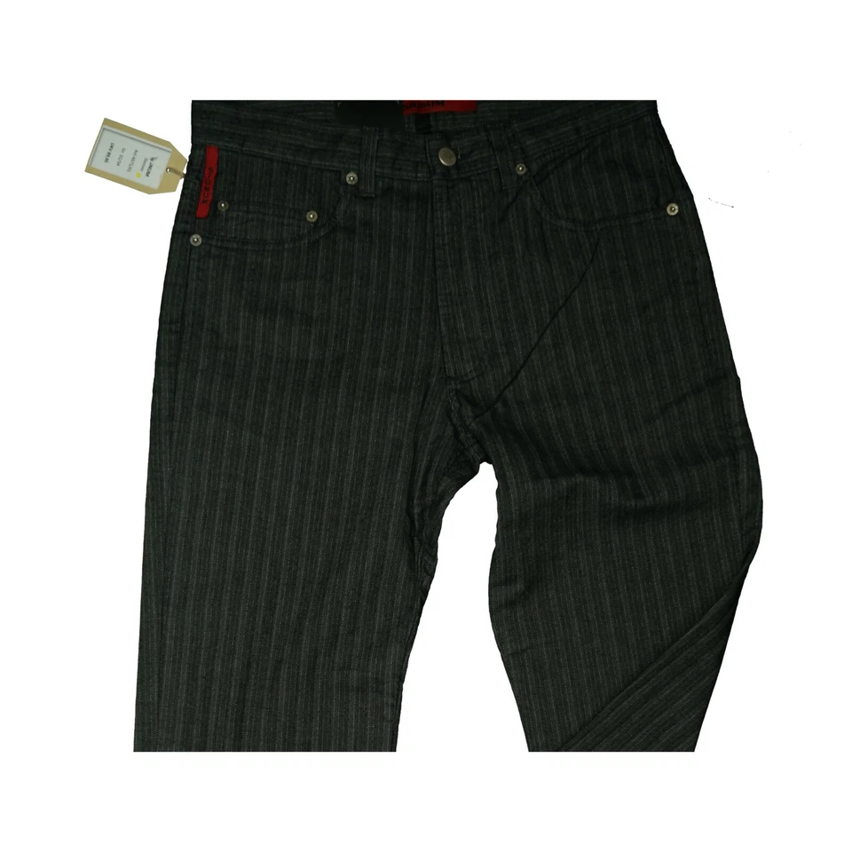 Signum Denver Hombre Confort Fit Pantalón Rayas Elegante W31 L34 Negro Gris Neu - Imagen 2 de 4