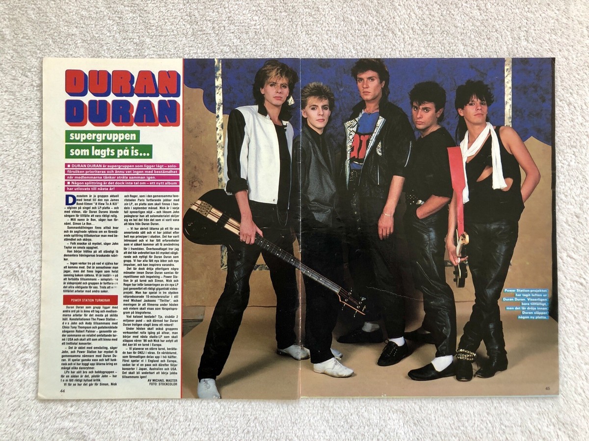 DURAN DURAN 1985 TAYLOR LE BON Clipping Poster Swedish Music