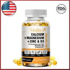 Zinc Calcium Magnesium & Vitamin D Complex Supplement | Bone Muscle Immune