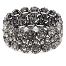 Lavencious Round Shape Rhinestones Elastic Stretch Bracelet Party Jewelry