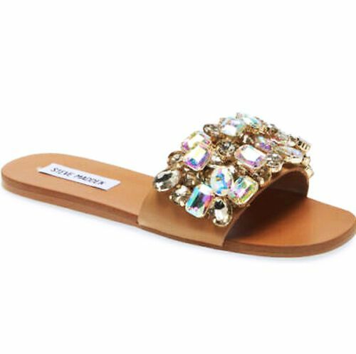 Steve Madden Women's Brionna Rhinestone Gold Slide Sandals Shoes Size 6.5,  7,5 8 | eBay