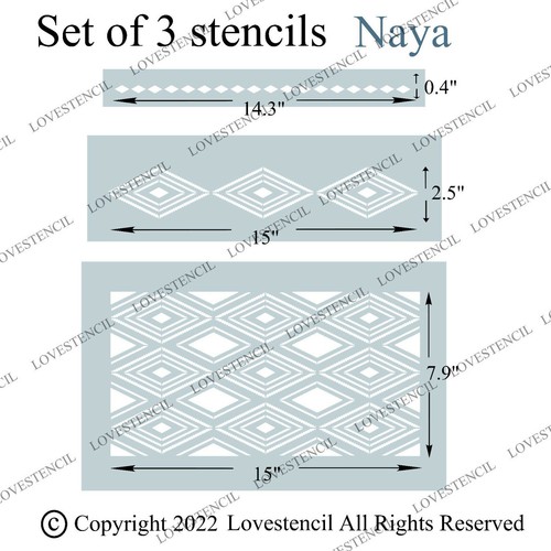 Indian Bone Inlay Stencils/Furniture stencils Lovestencil Multiple sets - 第 37/40 張圖片