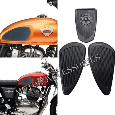 Schwarze Kraftstofftank Knie Gummiauflage passend für Royal Enfield Bear & In...