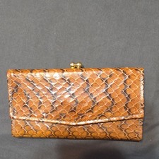 Vintage.St. Thomas Leather Cobra Kiss Wallet/Clutch Brown Women  s Classic 289-80