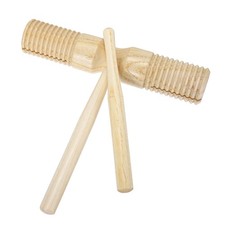 Wood Guiro Instrument, Grooved Double Guiro Percussion Instrument, Wood Color