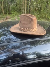 JR Men's Brown Western Hat with Braided Decorative Band Cotton Rayon Size M