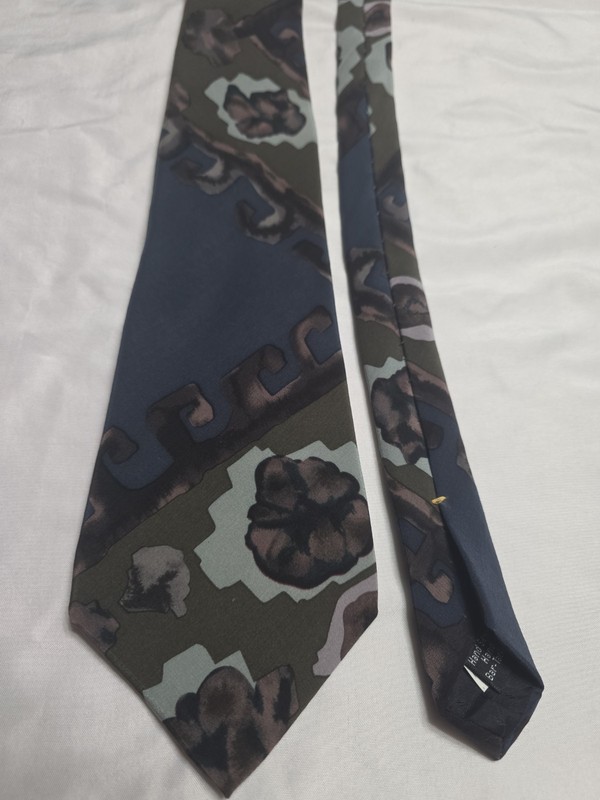 JeSuis Mens Silk Tie  Floral Hand Finished Classic  DARK Green, Blue, BROWN 