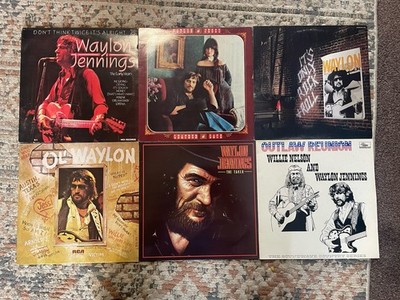 WAYLON JENNINGS LOT OF 6 LP'S ALL LISTED ALL EX SOME RARE 1 WITH WILLIE NELSON