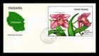 Dr Jim Stamps Tanzania. Expo 1990 Orchids Souvenir Sheet First Day Cover