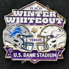 Detroit Lions Minnesota Vikings GAME DAY PIN 12/25/25 US Bank NO PACKAGING