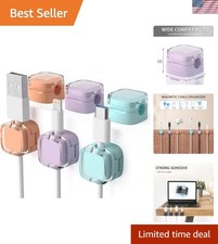 6 Pack Magnetic Cord Organizer  Cable Clips - Mixed