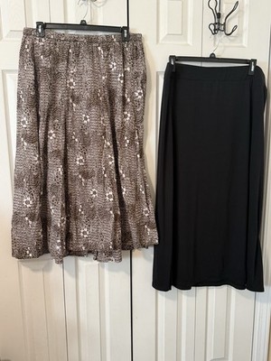 Lot of (2) Women s Name Brand Pull On Elastic Waist Maxi/Midi Skirts 2X/3X