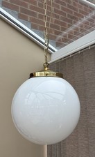 Vintage Christopher Wray Glass Ceiling Light & Fitting 30cm Opaque Globe