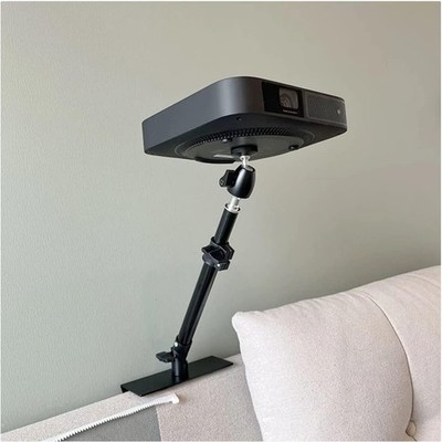 Adjustable metal projector mount for wall and table with invisible plug-in in...