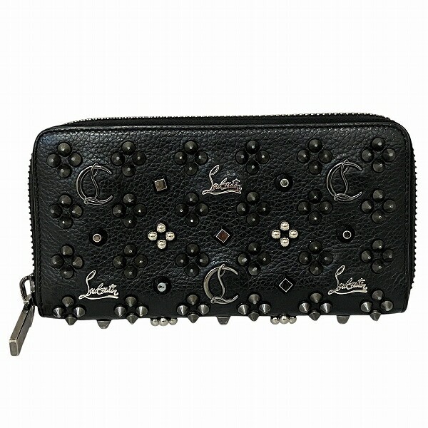 Vintage Christian Louboutin Studded Round Zipper Long Wallet 1175153