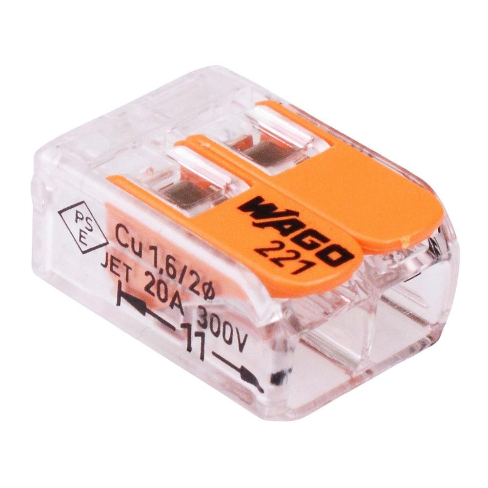 25 x Wago 2-Way Compact Lever Connector 221-412