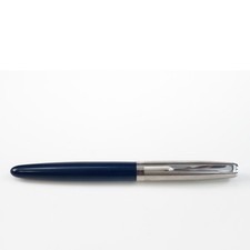 Vintage Parker 21 Fountain Pen Navy Blue Barrel USA Made Aerometric Fill