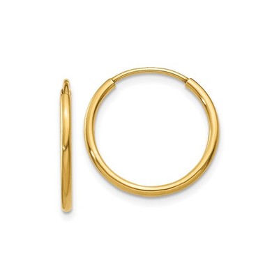 14 Karat Gelbgold Creolen poliert minimalistisch rund leicht für Damen