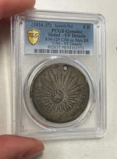 Philippines - (1834-37) C/M on Mexico 8 Reales (PCGS VF Details)