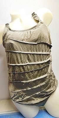 Calvin Klein Badeanzug Damen Gr.42/44 Oliv Bronze Gefüttert Gepolstert Verstellb
