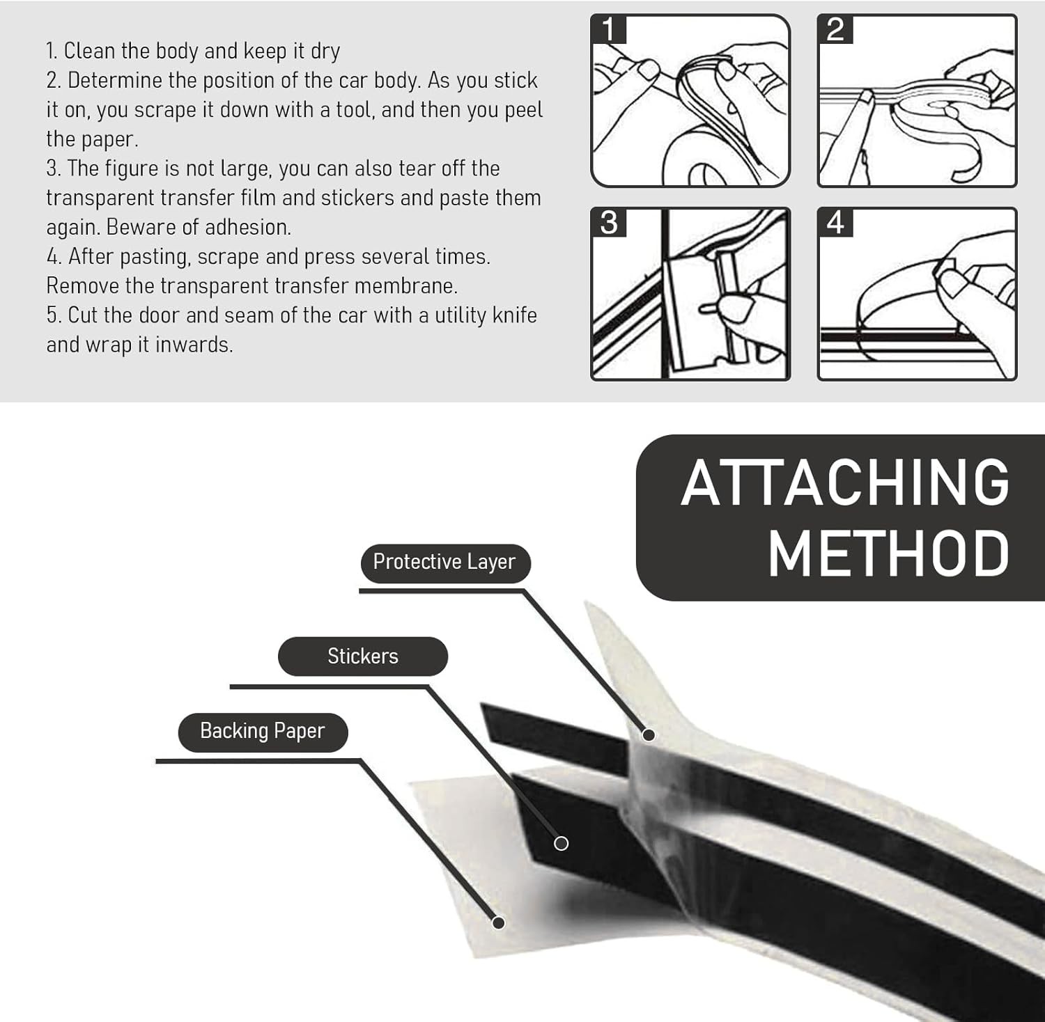 2 PCS Car Waistline Body Sticker, Waterproof Pinstripe Design, 32.1Ft x 0.4In Pe