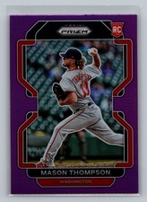 Mason Thompson 2022 Panini Prizm PURPLE #28 Baseball Card RC Rookie Nationals. rookie card picture