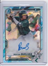 2021 Bowman Chrome Sapphire BRAYAN BUELVAS Aqua Refractor 1st Auto #64/99