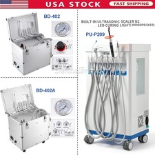Portable Dental Mobile Delivery Unit Cart System with Air Compressor Suction 4H