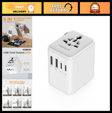 Universal Travel Adapter - International Power Adapter with 2 USB-C 2 USB-A Po