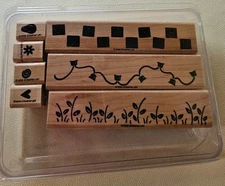 2002 Stampin' Up Border Rubber Stamp Set - Missing 2 small stamps