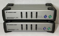 Lot Of 2 IOGEAR Mini View SE KVM Switch Model GCS84A 4 Port Grey
